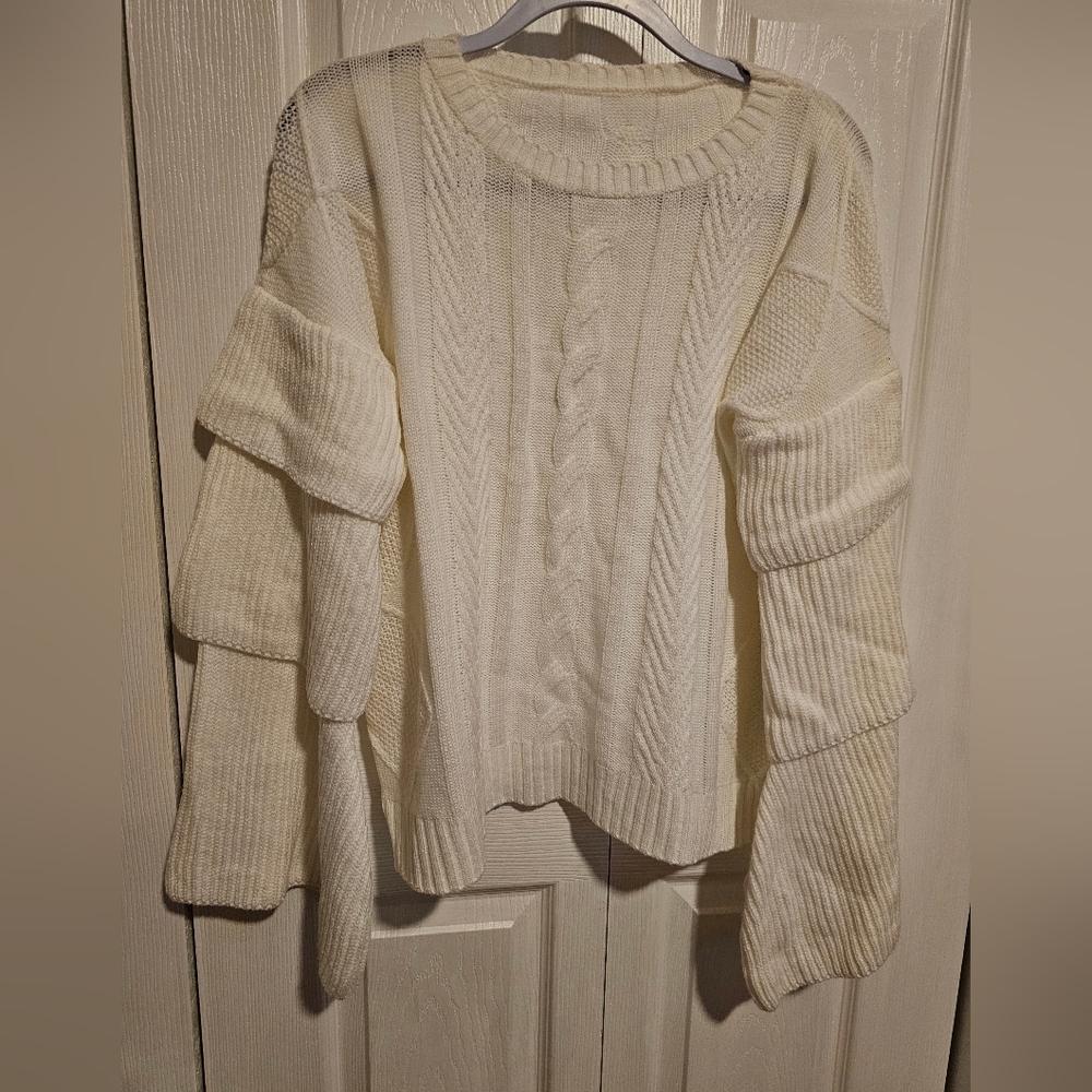 Ruffle Bell Sleeved Sweater